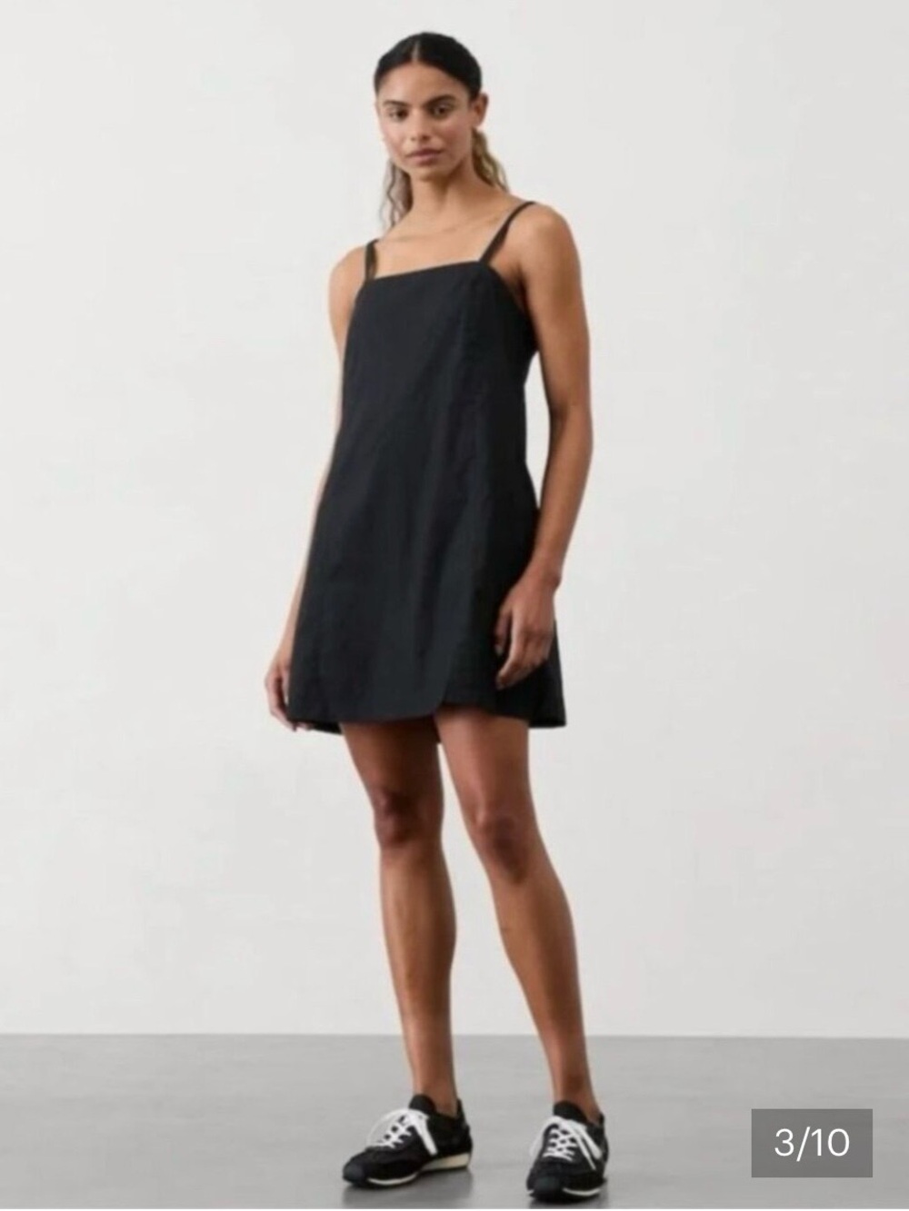 NWT Black A-Line Mini Dress with Spaghetti Straps